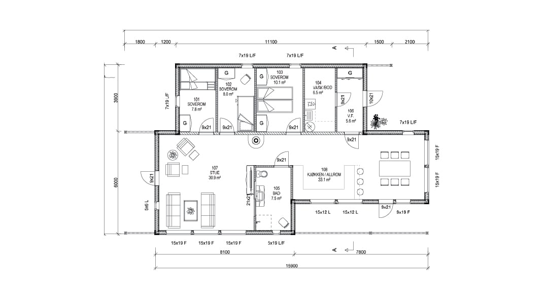 SOLTUN MODERNE Plantegning 6